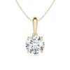 Angara Lab-grown Classic Round Diamond Solitaire Pendant In Yellow Gold/f-g