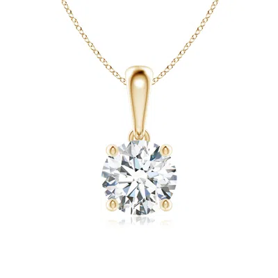Angara Lab-grown Classic Round Diamond Solitaire Pendant In Gold