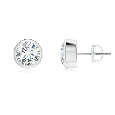 Angara Lab-grown Classic Round Diamond Solitaire Stud Earrings In Metallic