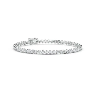Angara Lab-grown Classic Round Diamond Tennis Bracelet In White