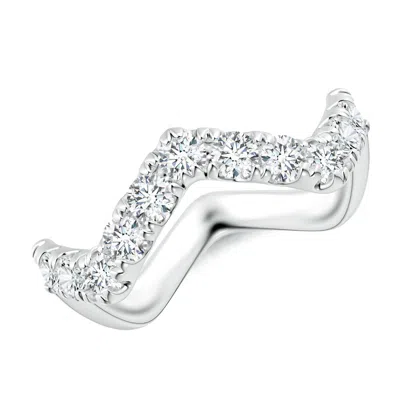 Angara Lab-grown Classic Round Diamond Zig Zag Ring In Metallic