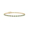 Angara Lab-grown Classic Round Emerald And Lab Diamond Tennis Bracelet In Yellow Gold/rich Green