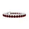 Angara Lab-grown Classic Ruby Linear Tennis Bracelet In White Gold/deep Rich Red