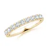 Angara Lab-grown Classic Split Prong Diamond Half Eternity Wedding Ring In Yellow Gold/f-g