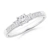 Angara Lab-grown Classic Three Stone Princess-cut Diamond Promise Ring In White Gold/f-g