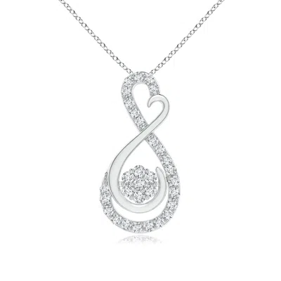 Angara Lab-grown Cluster Diamond Infinity Heart Pendant In White