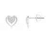 Angara Lab-grown Cluster Diamond Open Heart Stud Earrings In White Gold/f-g