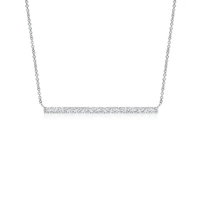 Angara Lab-grown Contemporary Diamond Bar Necklace In Metallic