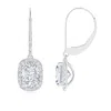 Angara Lab-grown Cushion Diamond Leverback Earrings With Halo In White Gold/f-g