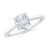 Angara Lab-grown Cushion Diamond Reverse Tapered Shank Solitaire Engagement Ring In White Gold/f-g