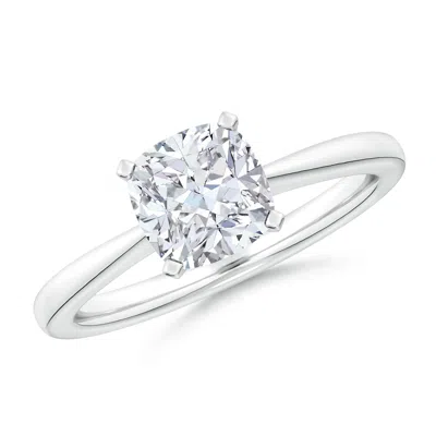 Angara Lab-grown Cushion Diamond Reverse Tapered Shank Solitaire Engagement Ring In Metallic