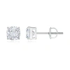 Angara Lab-grown Cushion Diamond Solitaire Stud Earrings In White Gold/f-g