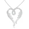Angara Lab-grown Diamond Angel Heart Pendant In White Gold/f-g