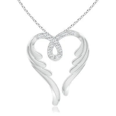 Angara Lab-grown Diamond Angel Heart Pendant In Metallic