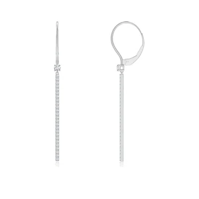 Angara Lab-grown Diamond Bar Leverback Earrings In Metallic