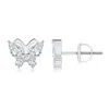 Angara Lab-grown Diamond Butterfly Stud Earrings In White Gold/f-g