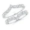 Angara Lab-grown Diamond Chevron Ring Wrap In White Gold/f-g