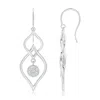 Angara Lab-grown Diamond Cluster Double Drop Earrings In White Gold/f-g