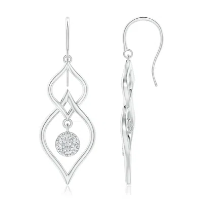Angara Lab-grown Diamond Cluster Double Drop Earrings In Metallic