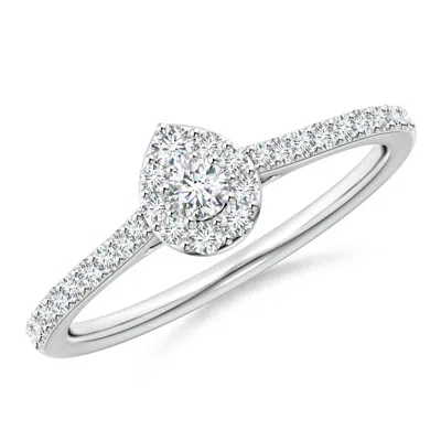 Angara Lab-grown-diamond Clustre Pear-shaped Engagement Ring