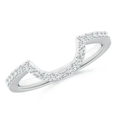 Angara Lab-grown Diamond Contoured Wedding Ring In Metallic