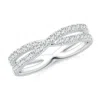 Angara Lab-grown Diamond Crossover Wedding Ring In White Gold/f-g