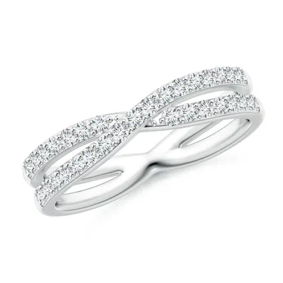 Angara Lab-grown Diamond Crossover Wedding Ring In Gold