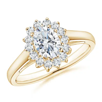 Angara Lab-grown Diamond Curved Floral Ring In Gold