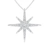 Angara Lab-grown Diamond Eight-point Starburst Pendant In White Gold/f-g