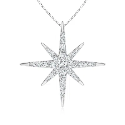 Angara Lab-grown Diamond Eight-point Starburst Pendant In Metallic
