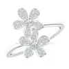 Angara Lab-grown Diamond Five Petal Flower Fashion Ring In White Gold/f-g