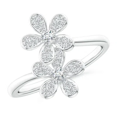Angara Lab-grown Diamond Five Petal Flower Fashion Ring In Metallic