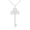 Angara Lab-grown Diamond Fleur De Lis Key Pendant In White Gold/f-g