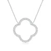 Angara Lab-grown Diamond Four-leaf Open Clover Pendant In Platinum/f-g