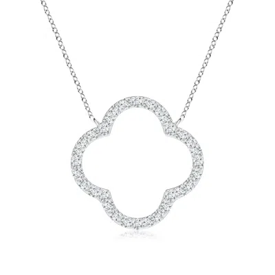 Angara Lab-grown Diamond Four-leaf Open Clover Pendant In Metallic