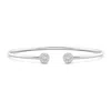 Angara Lab-grown Diamond Halo Cluster Open Flex Bangle In White Gold/f-g