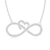 Angara Lab-grown Diamond Heart And Sideways Infinity Necklace In Platinum/f-g