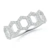 Angara Lab-grown Diamond Hexagonal Wedding Ring In White Gold/f-g