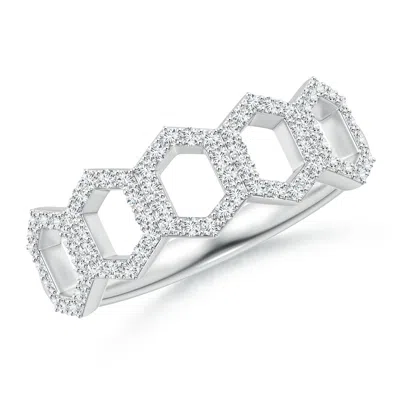 Angara Lab-grown Diamond Hexagonal Wedding Ring In Metallic