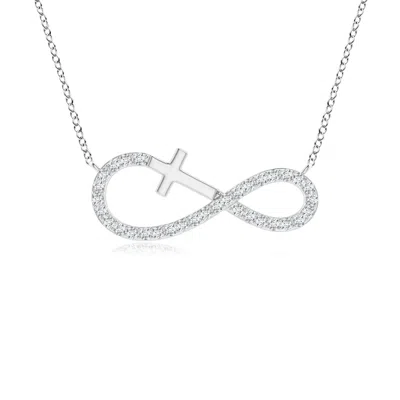 Angara Lab-grown Diamond Horizontal Infinity Cross Pendant In Metallic