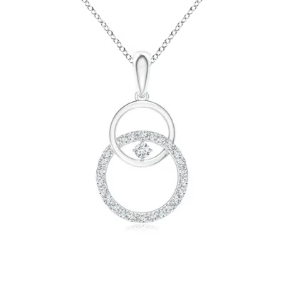 Angara Lab-grown Diamond Interlocking Circle Pendant In Metallic