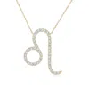 Angara Lab-grown Diamond Leo Zodiac Sign Pendant In Yellow Gold/f-g
