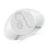 Angara Lab-grown Diamond Leo Zodiac Sign Signet Ring In White Gold/f-g