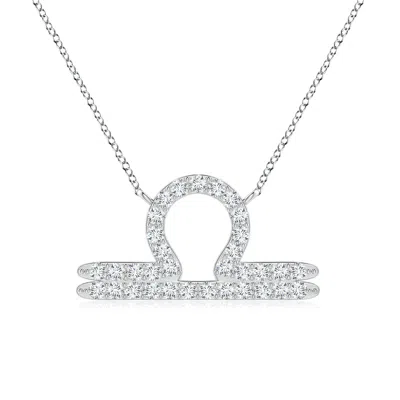Angara Lab-grown Diamond Libra Zodiac Sign Pendant In Metallic