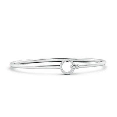 Angara Lab-grown Diamond Open Circle Hook & Eye Flex Bracelet In White