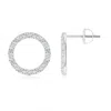 Angara Lab-grown Diamond Open Circle Stud Earrings In White Gold/f-g
