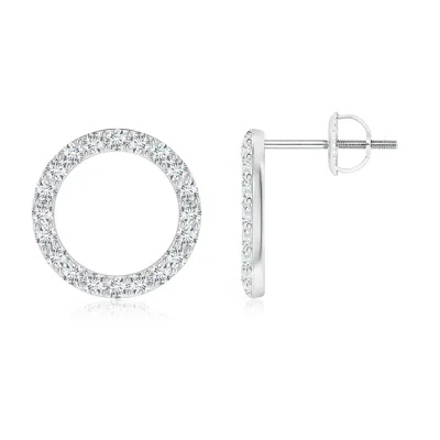 Angara Lab-grown Diamond Open Circle Stud Earrings In Metallic