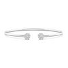 Angara Lab-grown Diamond Open Flex Floral Bangle In White Gold/f-g