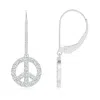 Angara Lab-grown Diamond Peace Sign Leverback Earrings In White Gold/f-g