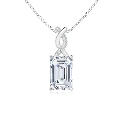 Angara Lab-grown Diamond Pendant With Entwined Bale In Metallic